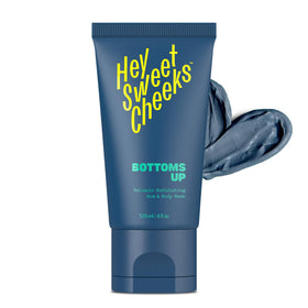 Hey Sweet Cheeks Charcoal Exfoliating Bum Mask packaging highlights premium detox skincare.