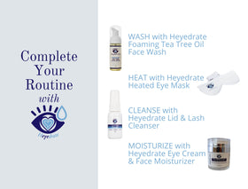 Heyedrate heated eye mask white design highlights reusable durability.