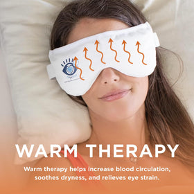 Heyedrate heated eye mask warming session to ease eye discomfort at home.