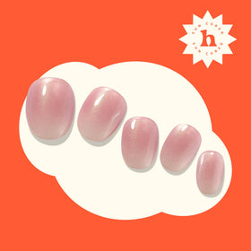 Heyhae rose-pink gradient with micro glitter yields pearl-like shimmer.