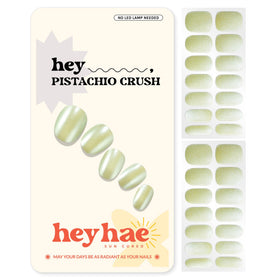 heyhae pistachio crush semi-cured gel nail strips for day-to-night looks