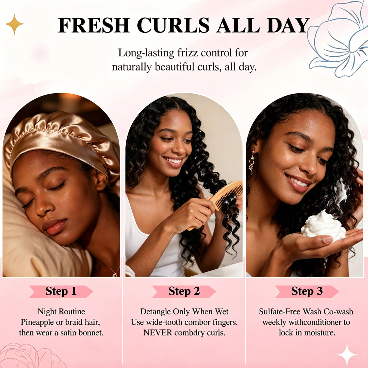HEYKNOT Burmese Curly Bundles 3C4A curl pattern with natural spiral curls