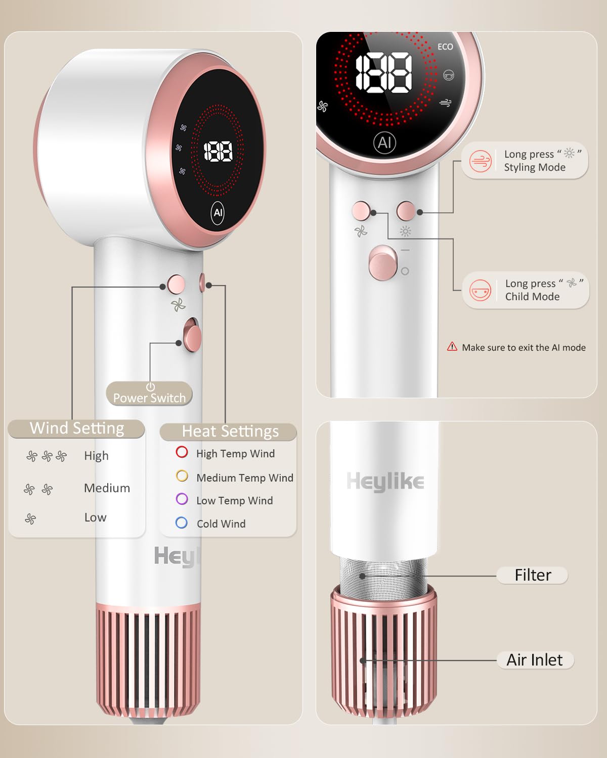 Heylike compact, travel-ready hair dryer delivering professional results
