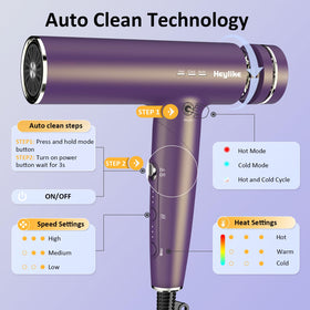 Heylike 3 heat and 3 speed settings for versatile styling