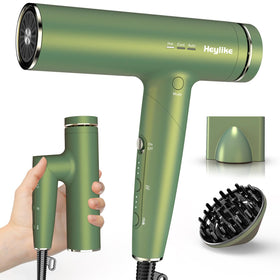 Heylike high-speed plasma ion hair dryer front view showing fast drying and frizz control.