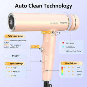 Heylike ionic plasma balance reduces static for smoother, shinier hair.