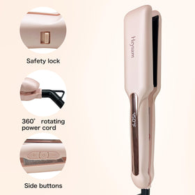 Heysam 2-in-1 straightener and curler enables versatile looks with one device.