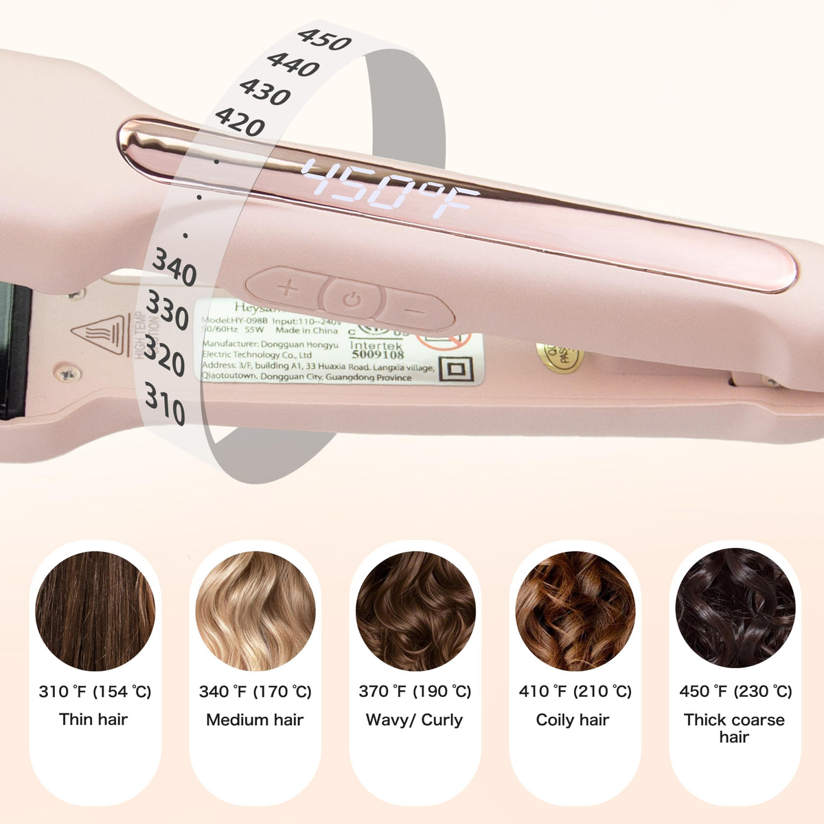 Heysam dual-voltage travel straightener fits international trips.