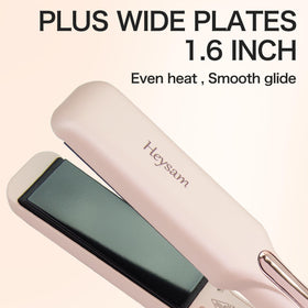 Heysam large LCD display shows precise heat settings for tailored styling.
