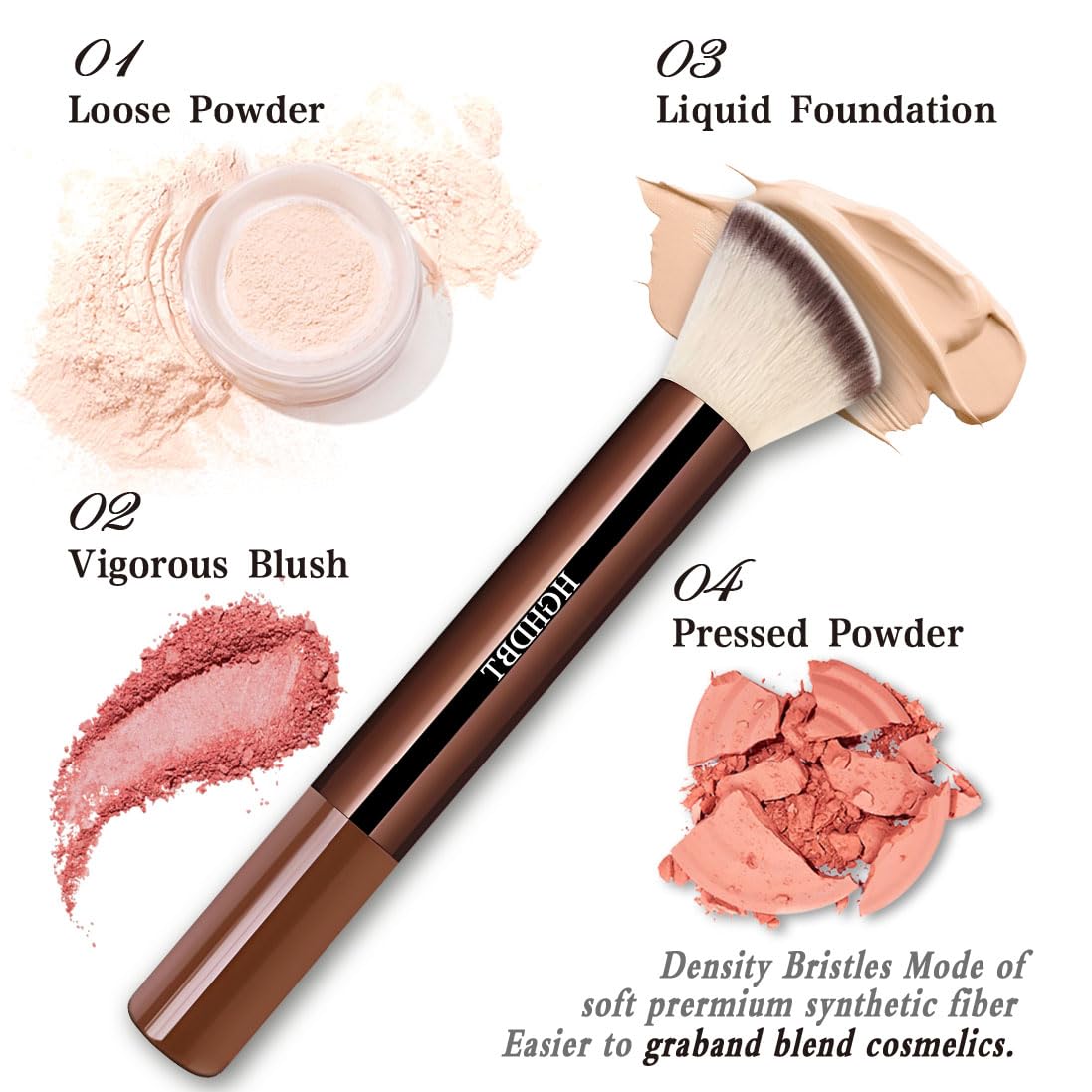 HGHDBT eyeshadow brushes help blend color for a seamless eye look.