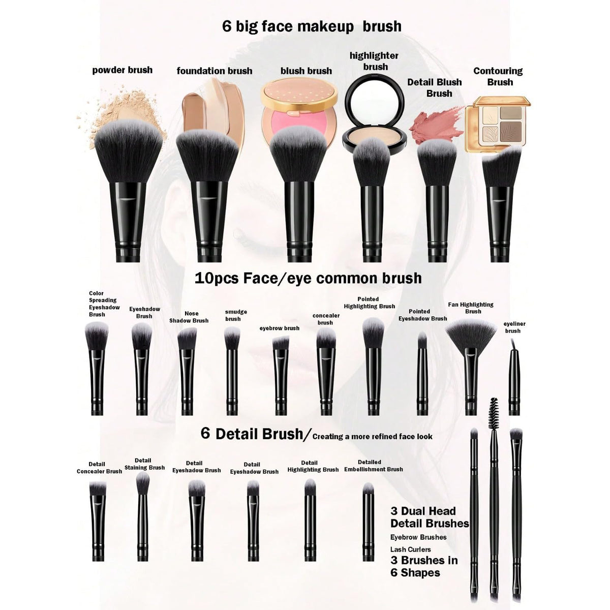 HGHDBT dense synthetic bristles close-up for soft, non-irritating skin contact