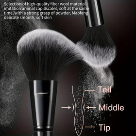 HGHDBT black makeup brush set with open case and ergonomic handles for comfort
