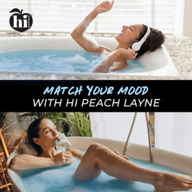 Hi Peach Layne 3.5 oz bombs offer compact spa indulgence.