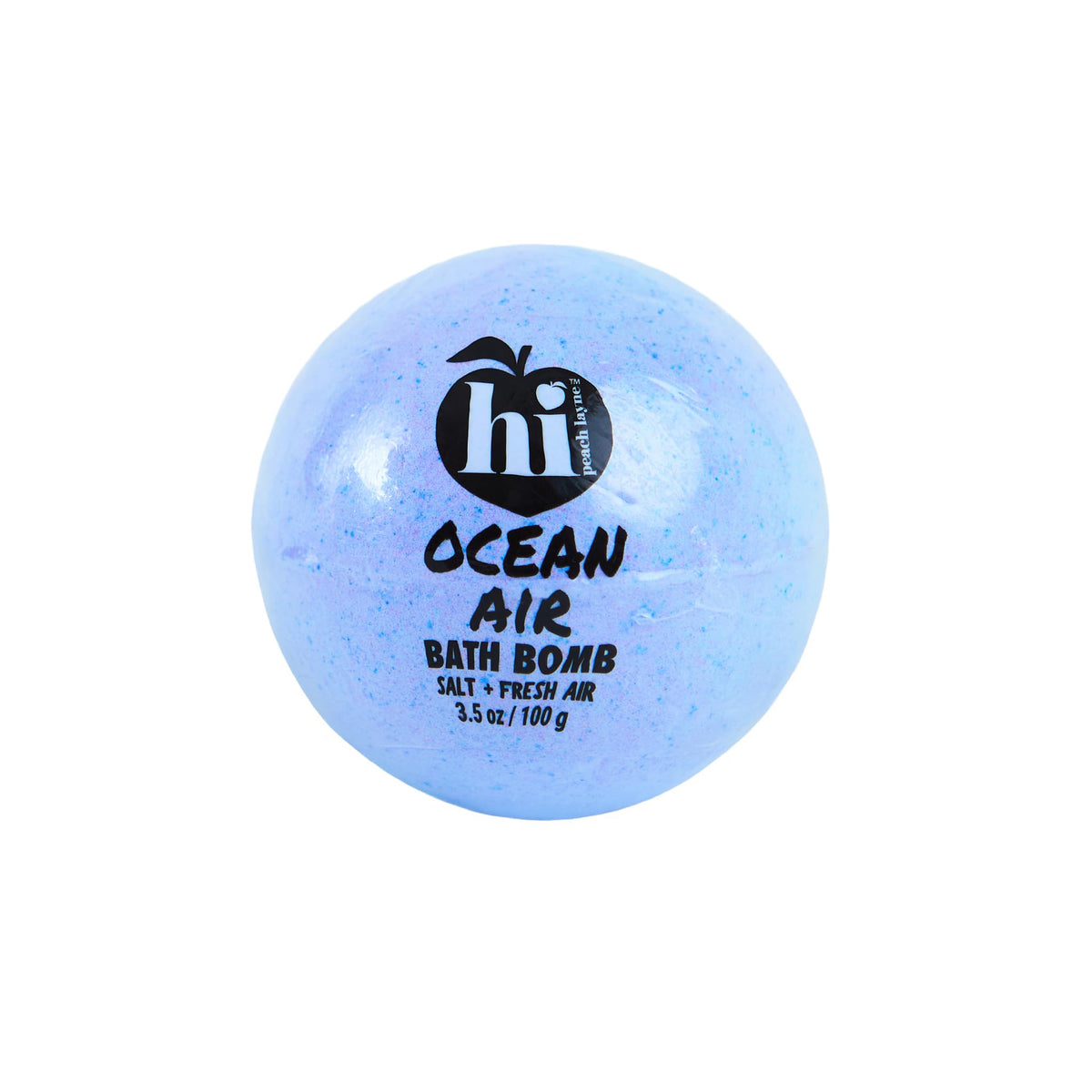 Hi Peach Layne Ocean Air bath water turns blue for a refreshing soak.