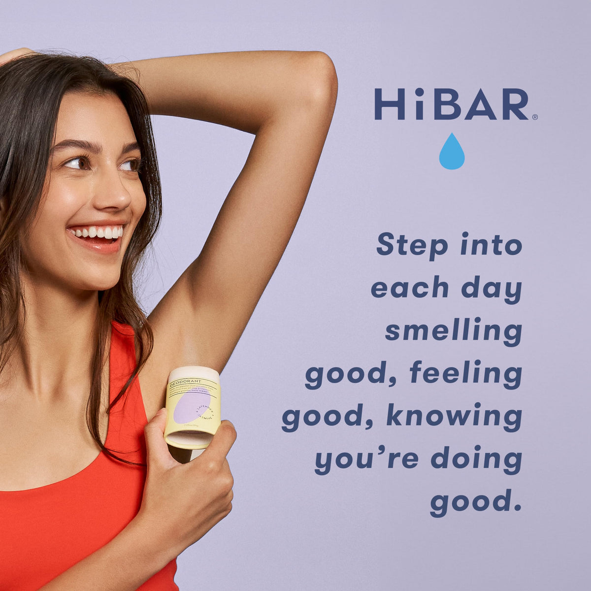HiBAR 3-pack deodorant set displayed for convenient daily routine.
