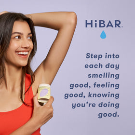 HiBAR 3-pack deodorant set displayed for convenient daily routine.