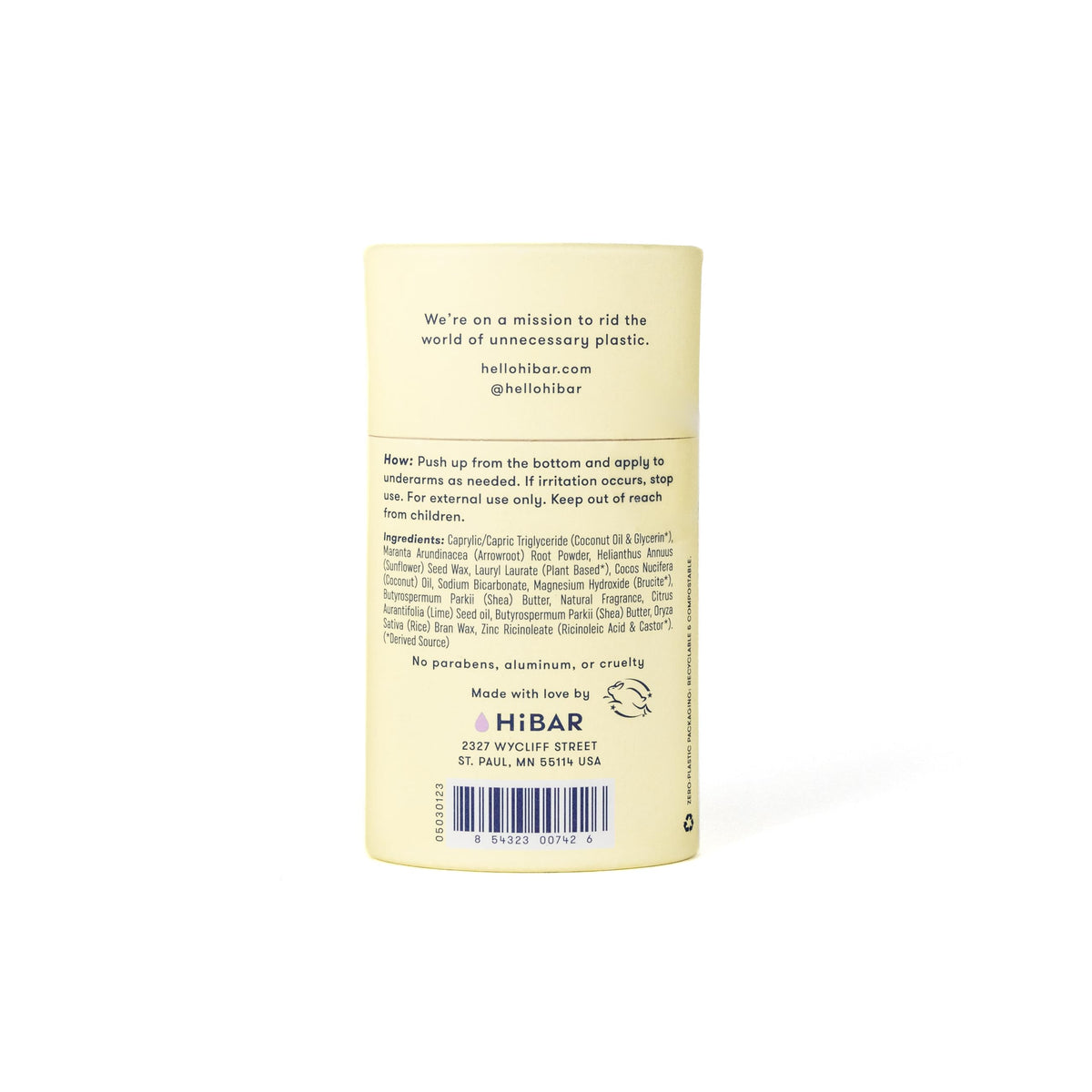 HiBAR deodorant application image demonstrating smooth glide and comfortable underarm feel.