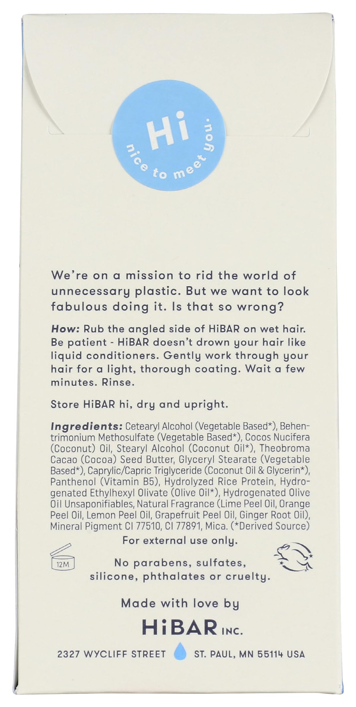 HiBAR Moisturize Bar applied to wet hair for deep hydration.