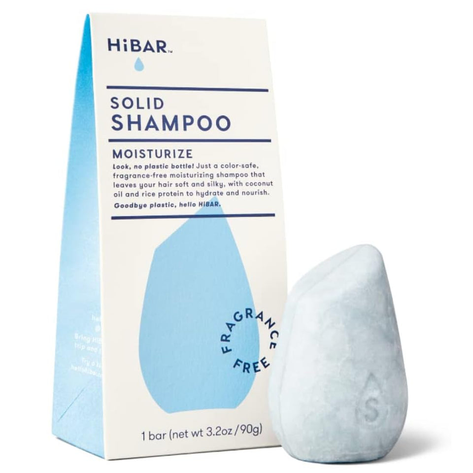 HIBAR moisturizing shampoo bar with coconut oil for deep hydration.