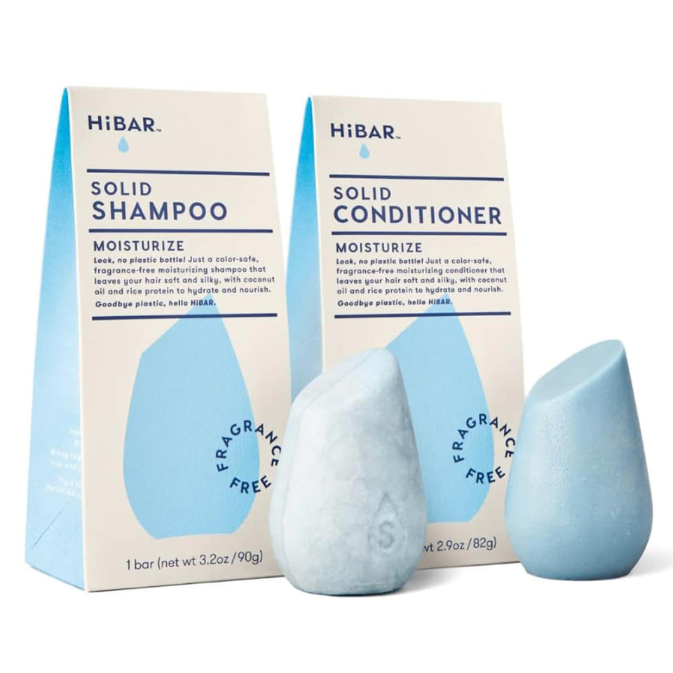 HIBAR Moisturize shampoo bar, fragrance-free formula, gentle cleanse for sensitive scalps.