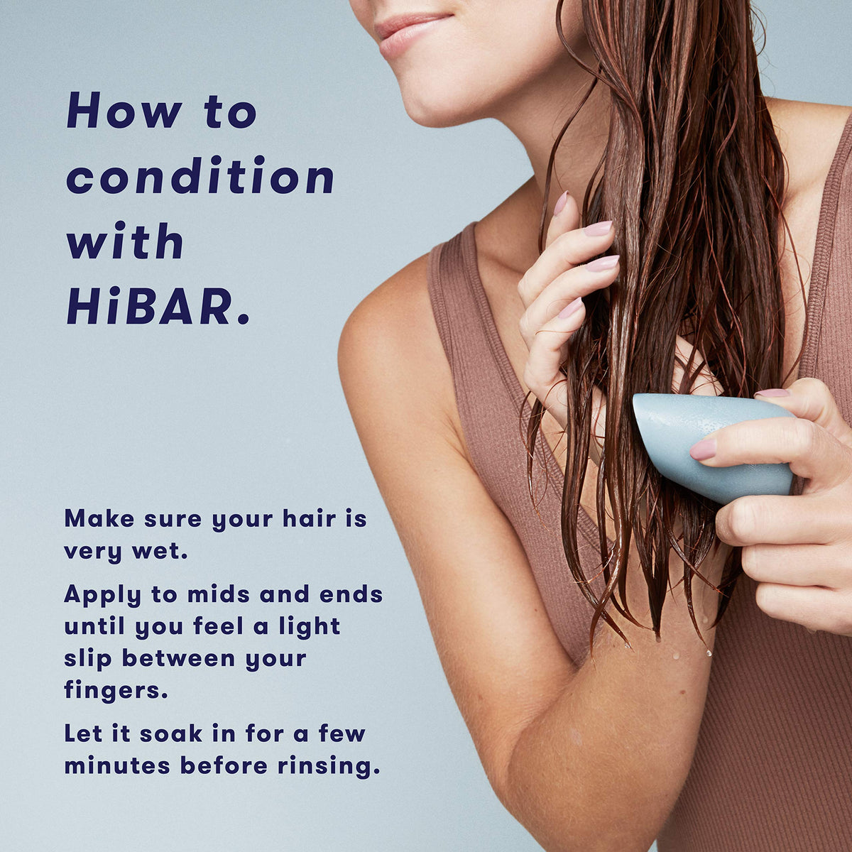 HIBAR Volumize bar close-up showing added body and bounce for thin hair