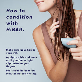 HIBAR Volumize bar close-up showing added body and bounce for thin hair