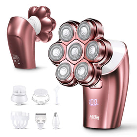 HiBig 5in1 head shaver for versatile body grooming on legs and face.