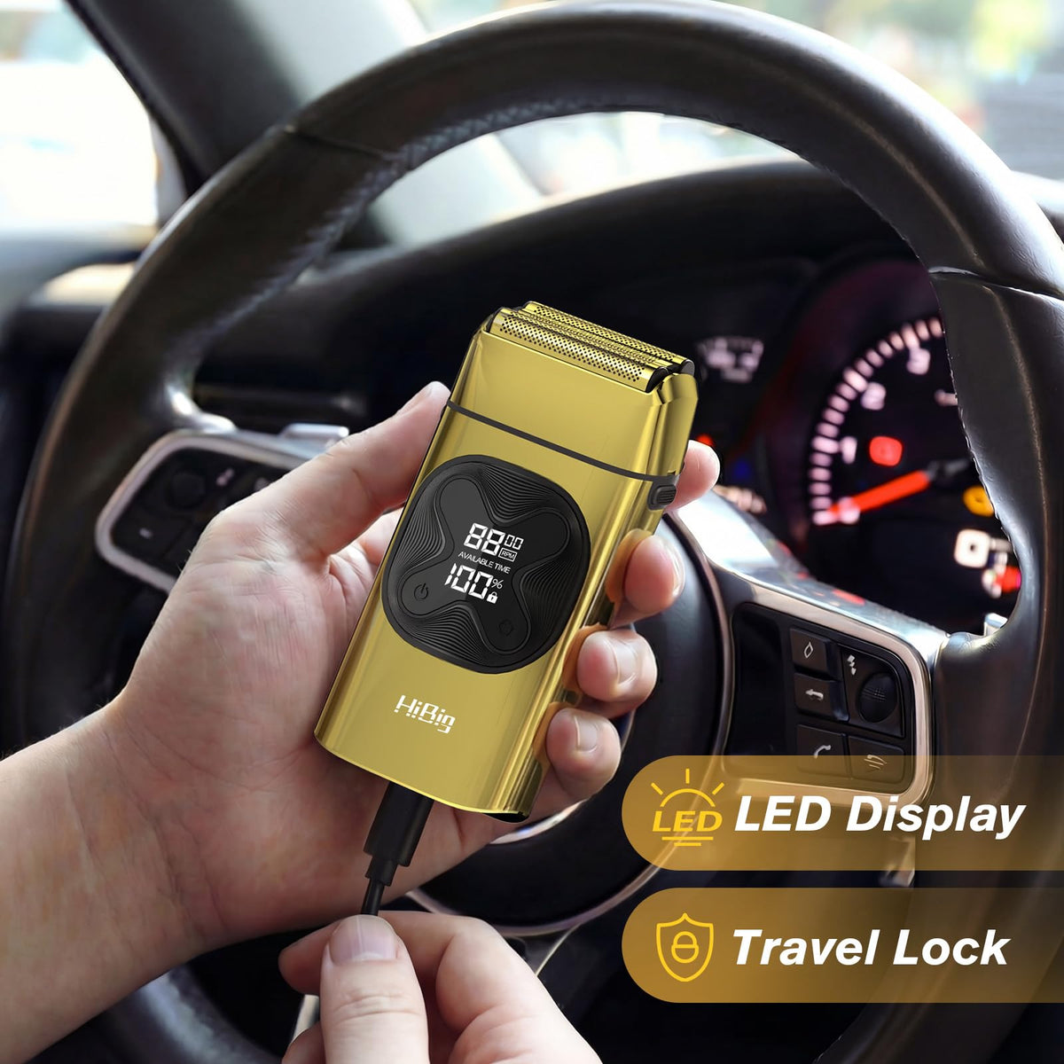 HiBig docking charging station for convenient cordless charging.