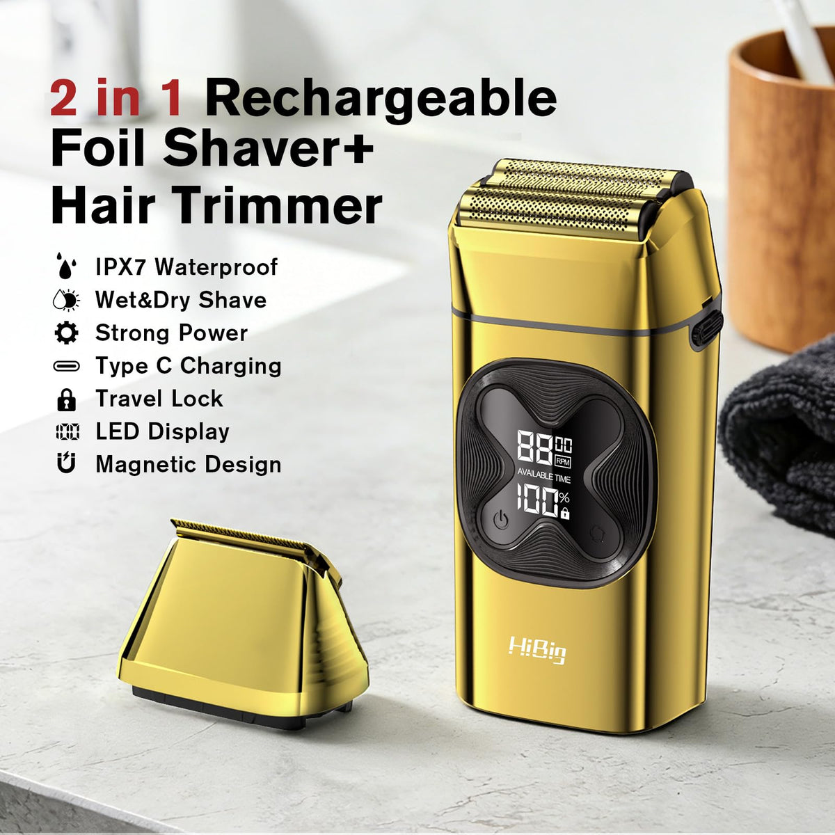 HiBig guide combs 3/6/9/12mm for adjustable beard length.