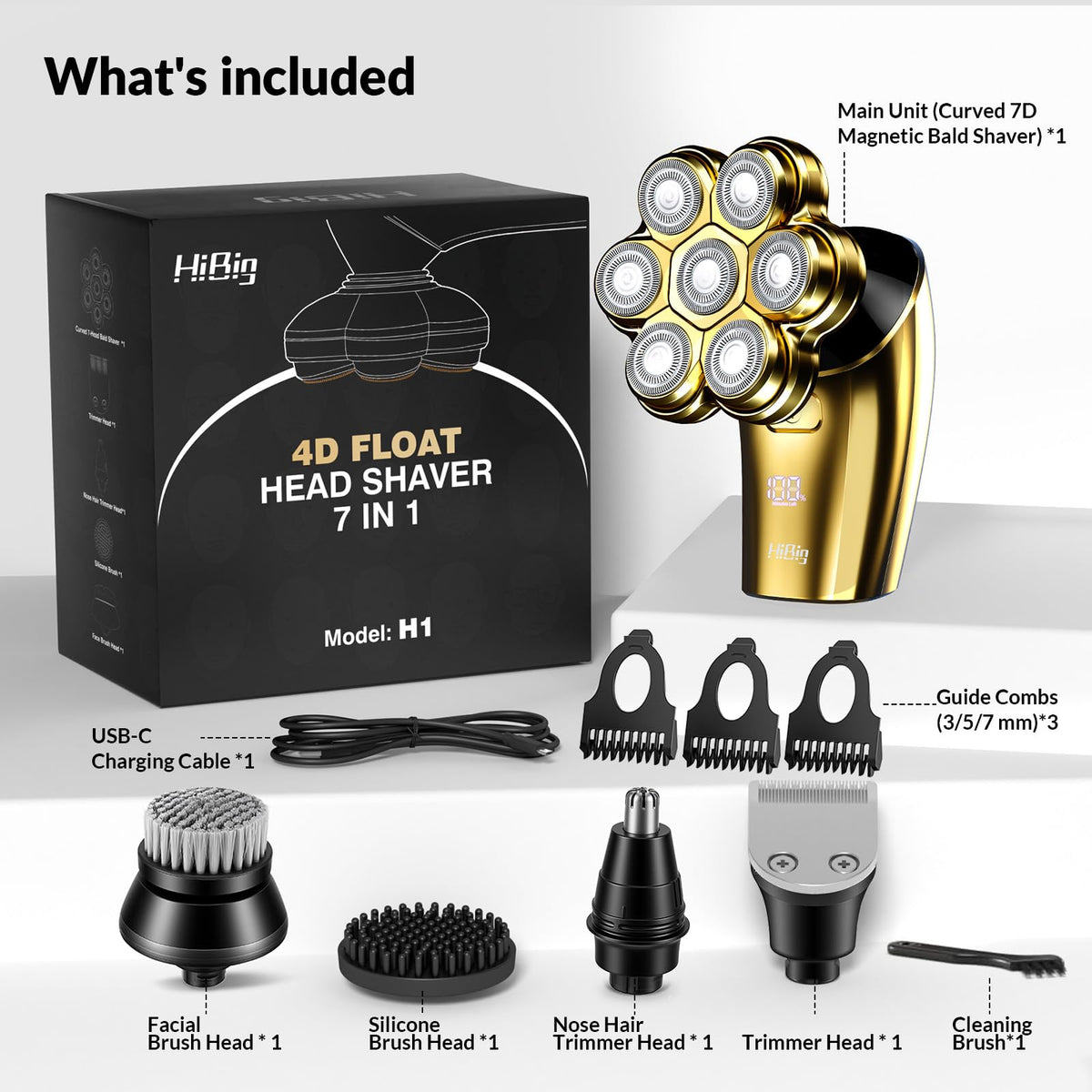HiBig trimmer head with guide combs enables precise shaping