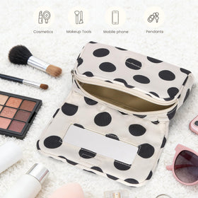 Hibilog striped and polka dot pattern adds playful style to travel or work.