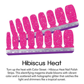 Hibiscus Heat 16 double-ended strips enable easy, tool-free nail application