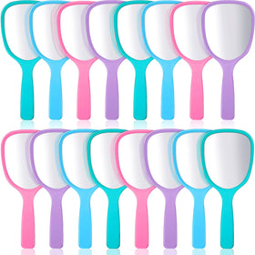 Hicarer handheld mirror blue front view for quick makeup checks on the go