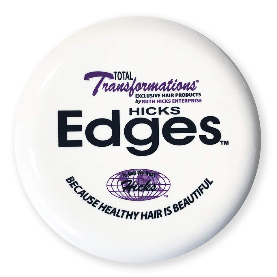Hicks Edges Pomade 4oz jar closeup showing edge control