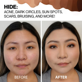 Final skin finish with Hide concealer in light beige for a seamless look