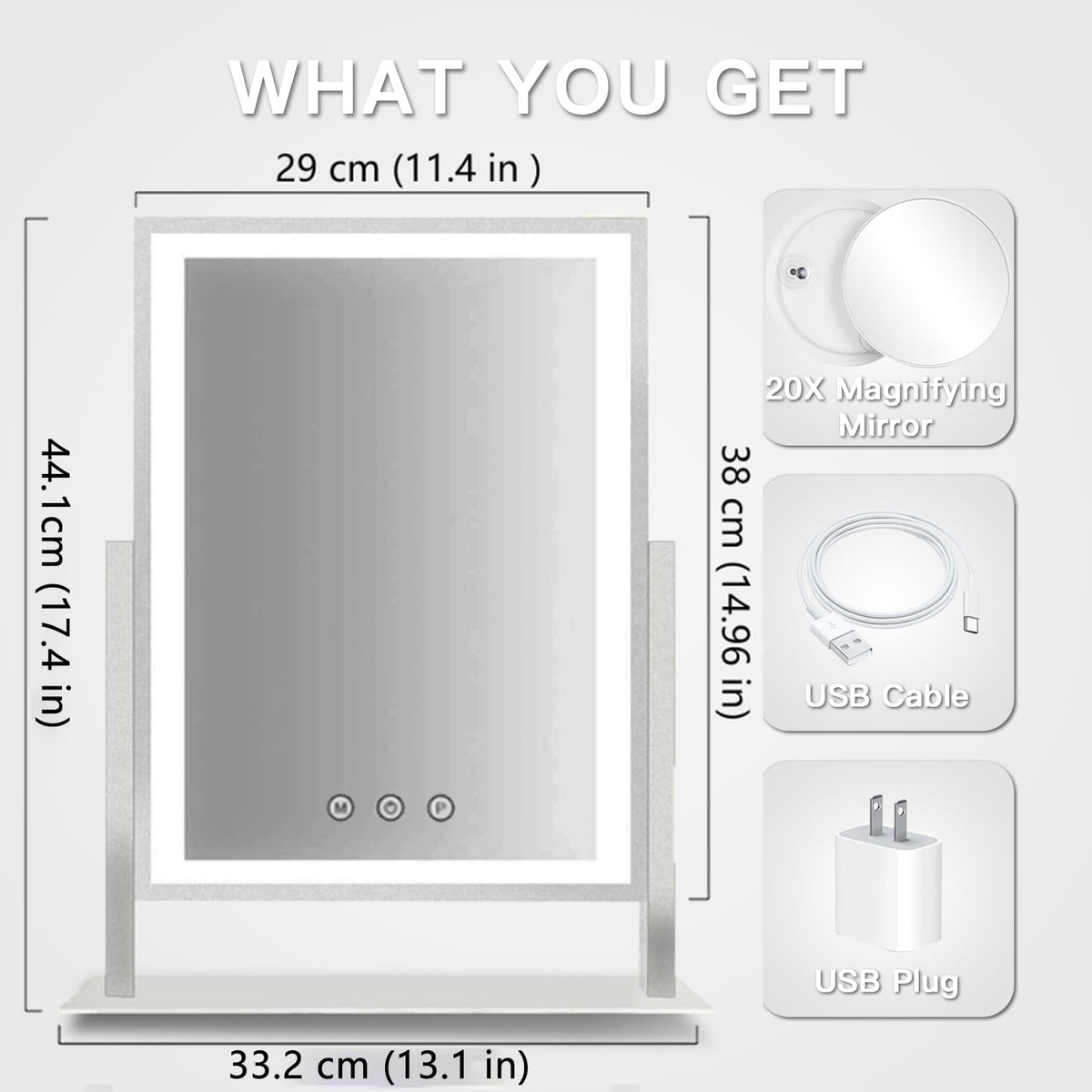 HIEEY mirror featuring a sensor touch control for quick light activation.