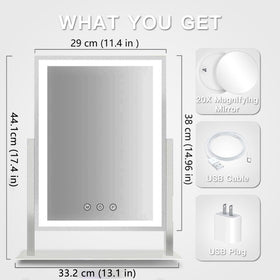 HIEEY mirror featuring a sensor touch control for quick light activation.
