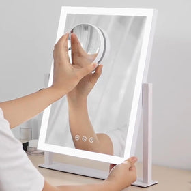 HIEEY mirror showing three color lighting modes for versatile makeup.