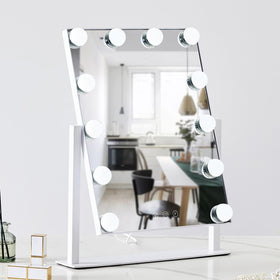 HIEEY vanity mirror 5x magnification helps view details for precise eyeliner