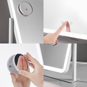 HIEEY vanity mirror with detachable 5X magnification for detail work