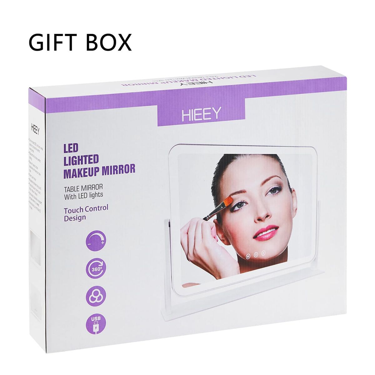 HIEEY vanity mirror in gift box packaging ready for gifting