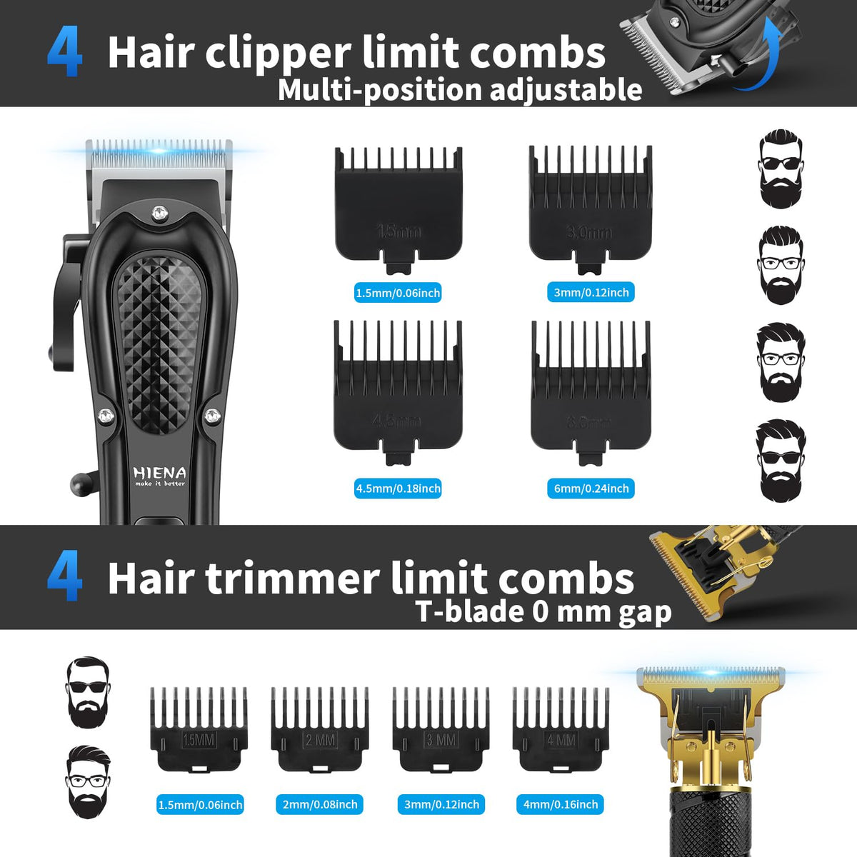 HIENA PRO carbon steel blades close-up for clean, comfortable cuts