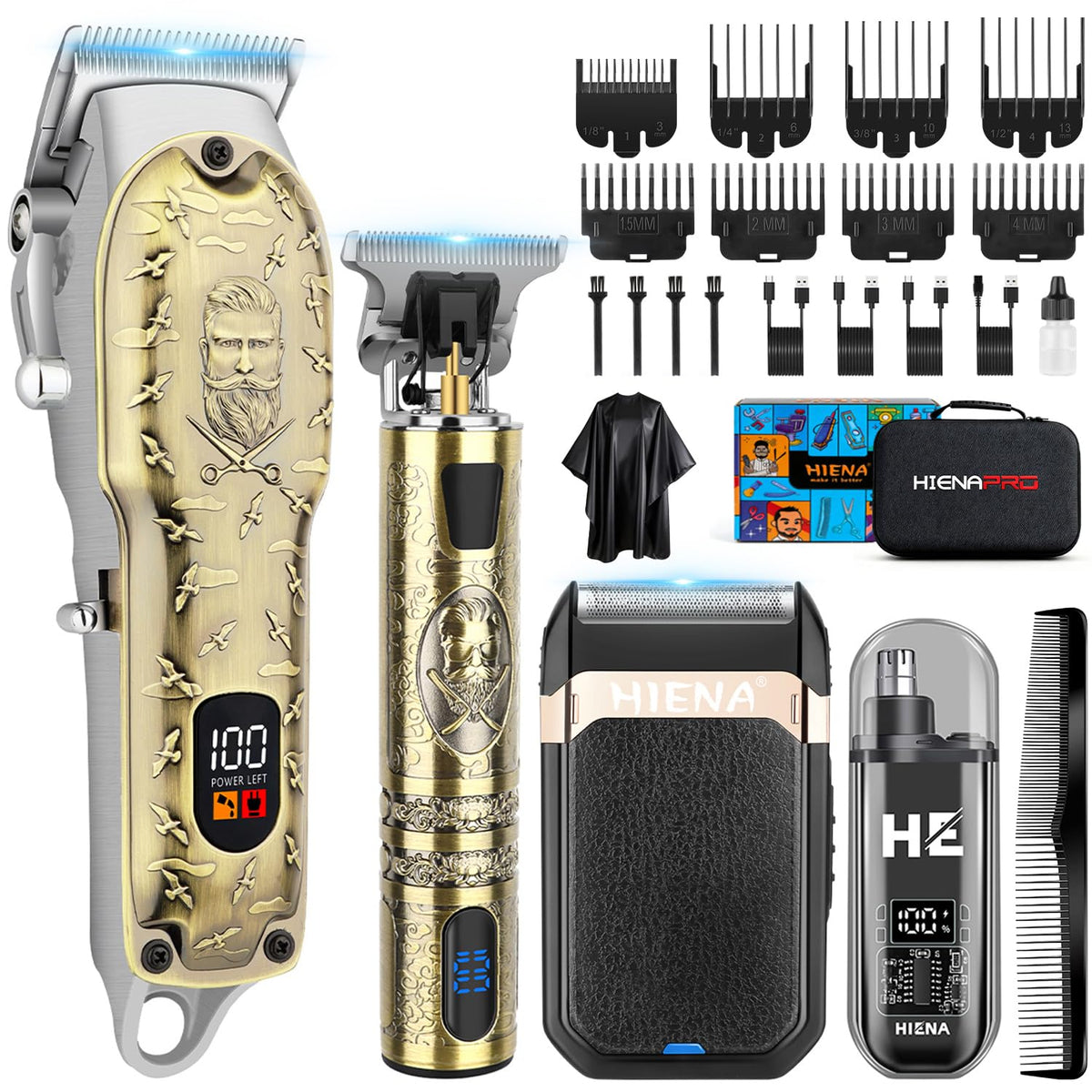 Hiena Pro hair clipper with large-capacity battery for all-day grooming