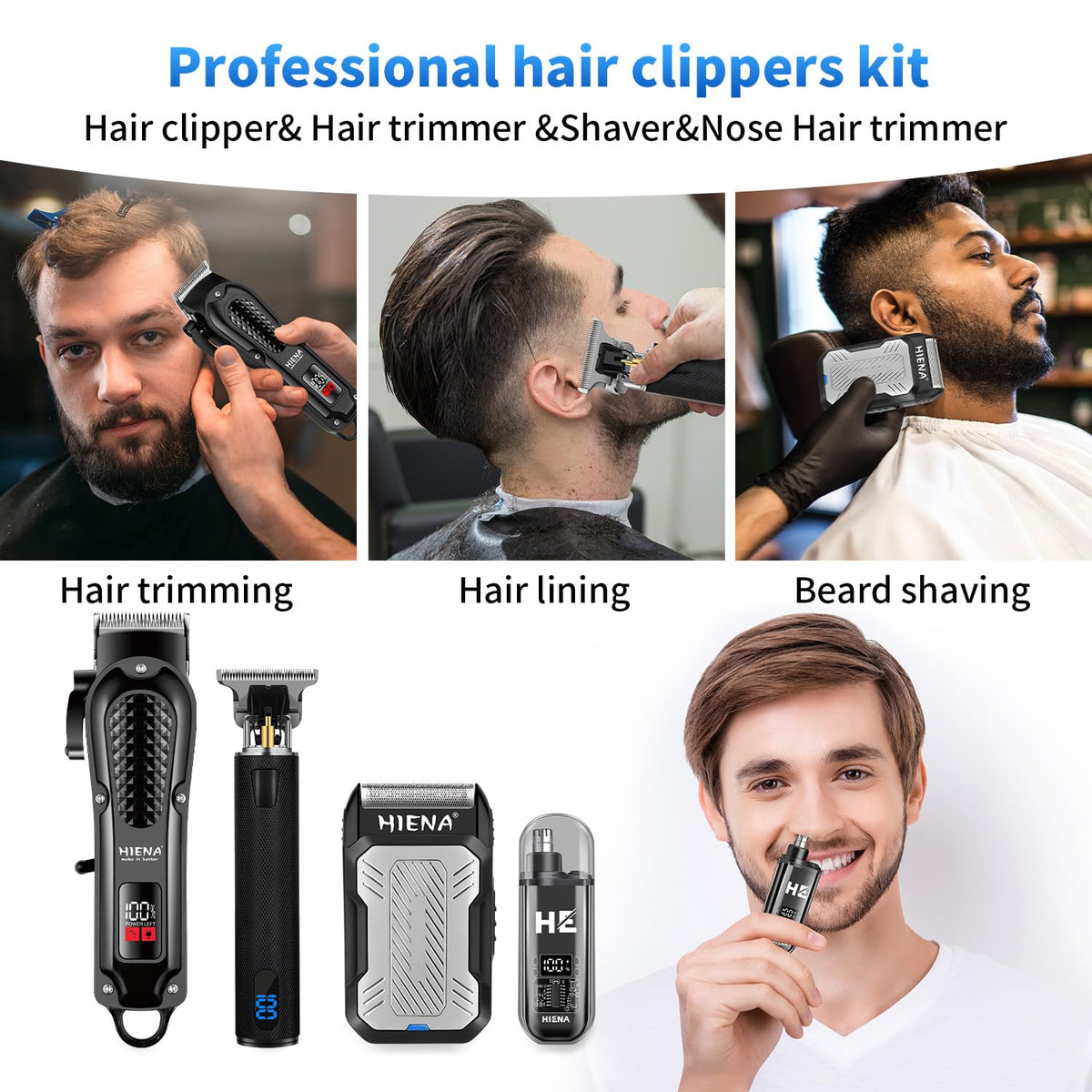 HIENA PRO oil and limit combs set for smooth blade maintenance and length control