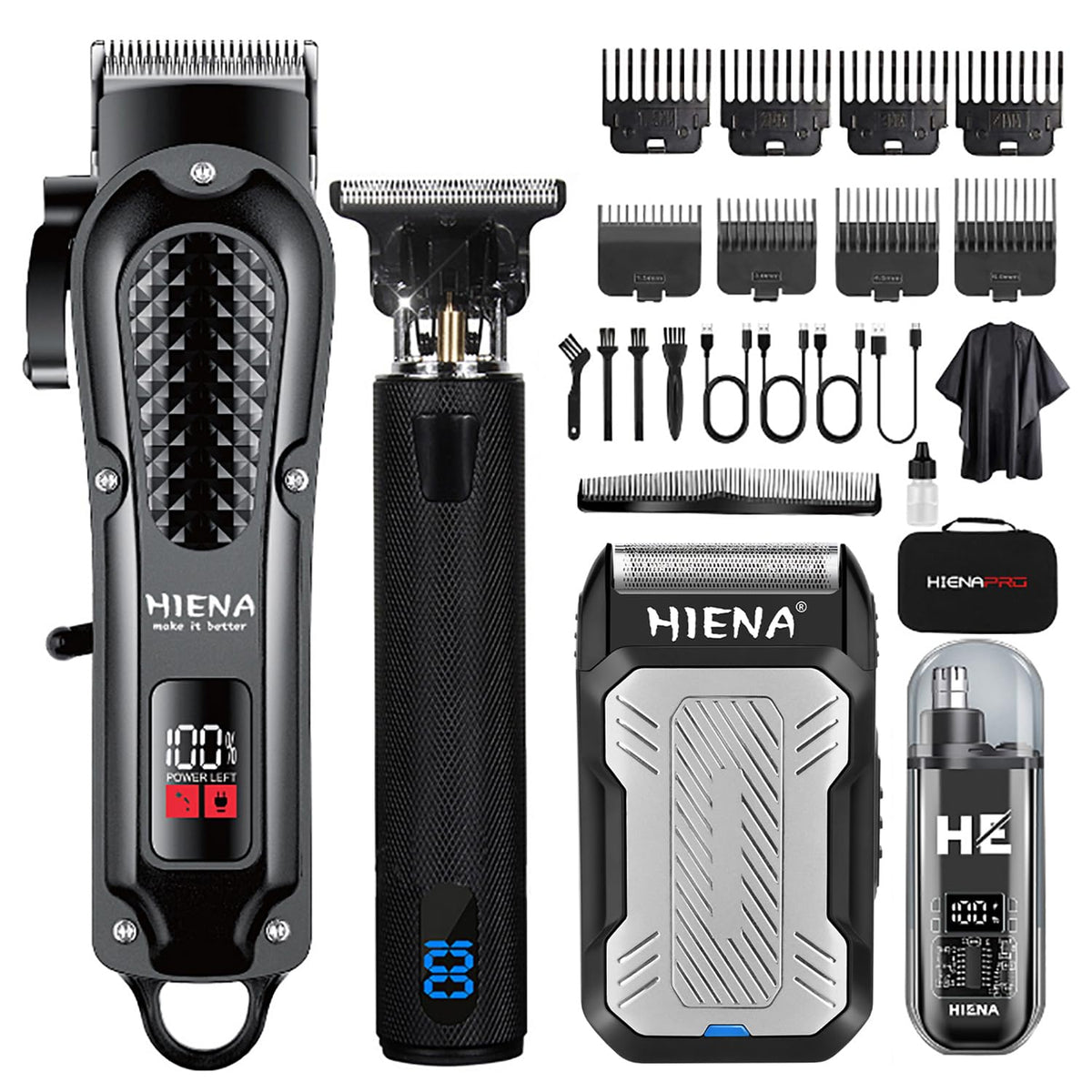 HIENA PRO professional cordless hair clipper shown for versatile grooming and precision trimming