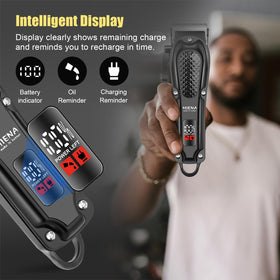 HIENA PRO T-blade trimmer for detailed edge work and beard shaping