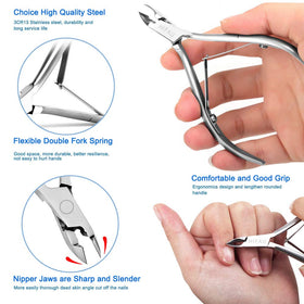HIFAU cuticle nipper close-up showing precise cutting edge.
