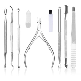 HIFAU professional cuticle nippers kit with eight tools for complete nail care.