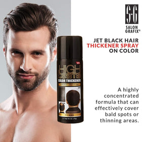 High Beams Color Thickener deep black shade providing natural-looking color depth.