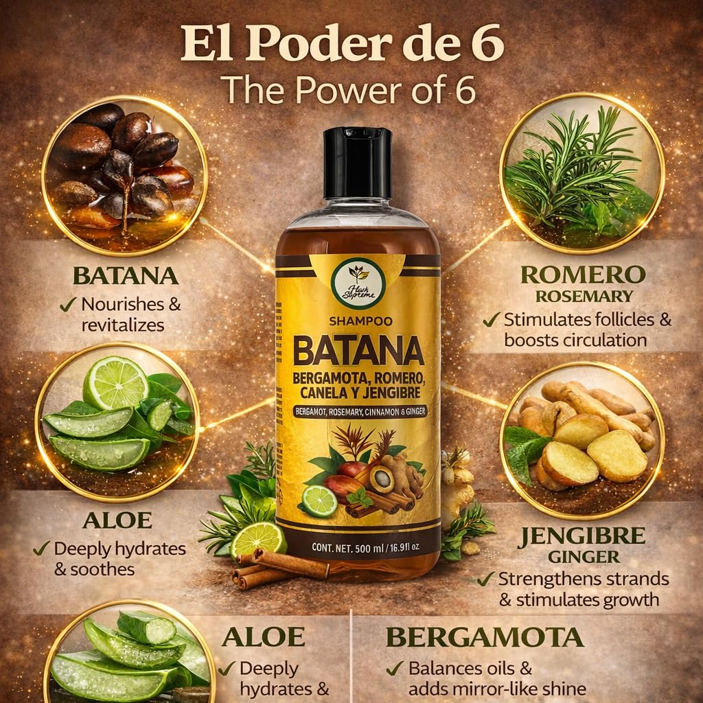 HIGH SUPREME Batana Oil Shampoo applying-hair shows smooth, fuller-looking texture after rinse.